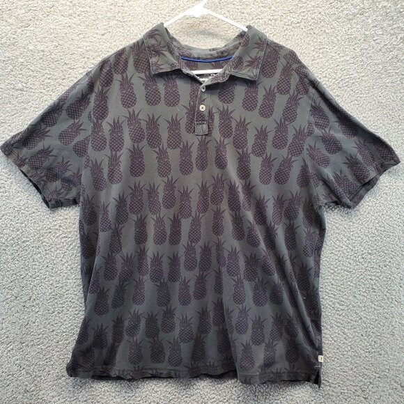 Tommy Bahama Other - Tommy Bahama Polo Short Sleeve Shirt Men XL Green Pineapple Beach